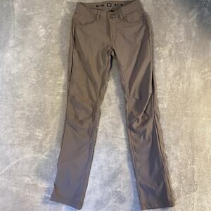 Prana Halle Pants Women's 2 Tall Grey Roll-Up Hiking Outdoor Stretch Performance